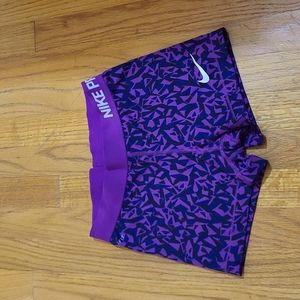 Nike Pro 3" Shorts purple patterened